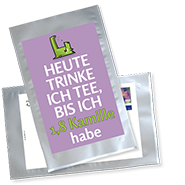 1035_Tee-Postkarte | Heute trinke ich Tee, bis ich 1,8 Kamille habe!