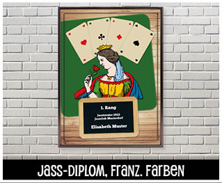 Jassdiplom mit Französisch-Schweizer Motiven