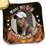 Bierdeckel 1193 | Mann mit Grill sucht Frau mit Kohle