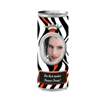 Kraftspendender Energy-Drink im Zebra-Design