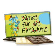 Foto-Schokolade Danke für die Einladung