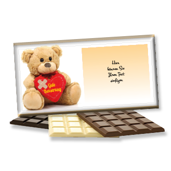 Foto-Schokolade 1116 | Gute Besserung mit Teddybär