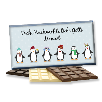 Weihnachts Foto-Schokolade 1139 | Pinguine