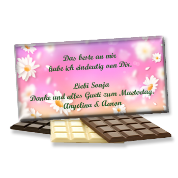 Muttertags-Schokolade - Margeriten-Zauber