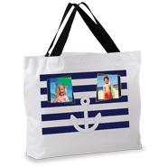 Strandtasche mit eigenem in Foto Marineblau