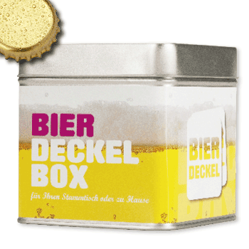 Mit der orginellen Bierdeckelbox sind Ihre Bierdeckel gut versorgt und kommen als Geschenkt schön daher.