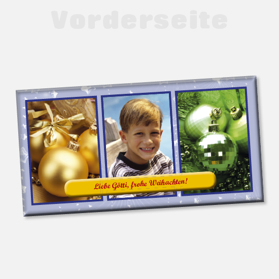 Weihnachts-Foto-Schokolade 1012 | Weihnachtskugeln