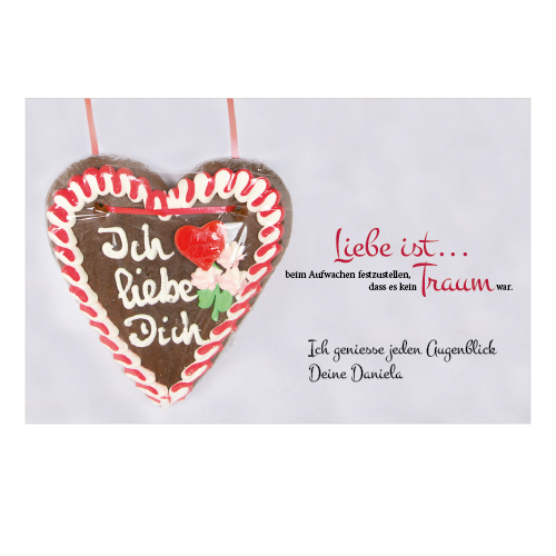 1006_Tee-Postkarte | Liebe ist...kein Traum