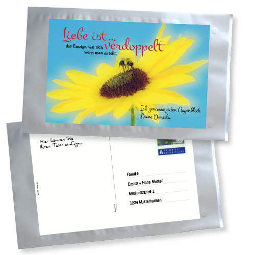 1007_Tee-Postkarte | Liebe verdoppelt...