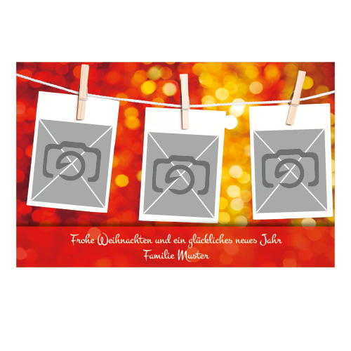 1024_Tee-Postkarte | Weihnachtsgruss mit Foto-Leine