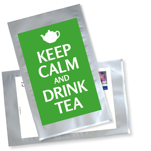 1032_Tee-Postkarte | Keep calm and drink tea - grün