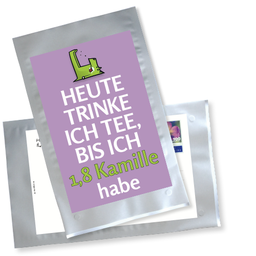 1035_Tee-Postkarte | Heute trinke ich Tee, bis ich 1,8 Kamille habe!