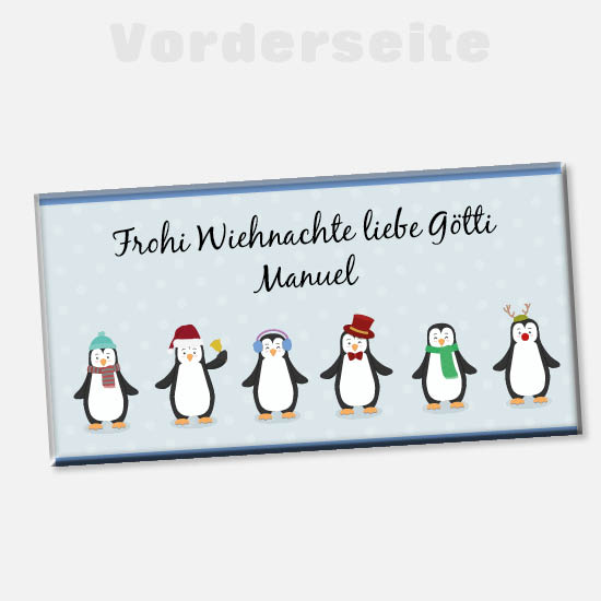 Weihnachts Foto-Schokolade 1139 | Pinguine