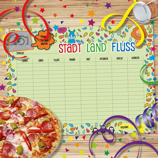 Tischset 1088 | mit Spiel Stadt, Land, Fluss