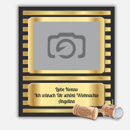 Weinetikette 1080 | Goldstreifen