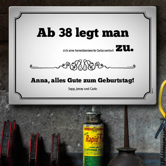 1027_Blechschild | Ab 40 legt man zu...