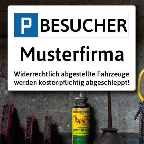 1042_Blechschild | Parkplatzschild Besucher Musterfirma