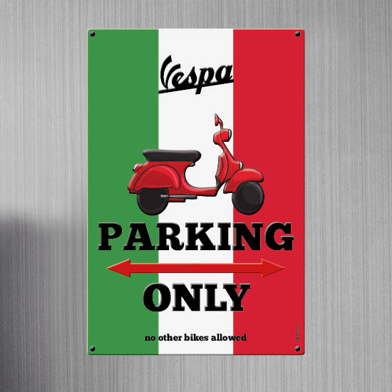 1050_Blechschild | Parking only Vespa