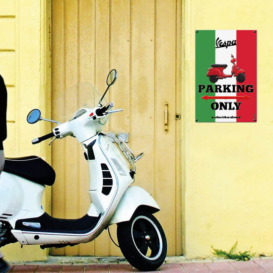 1050_Blechschild | Parking only Vespa