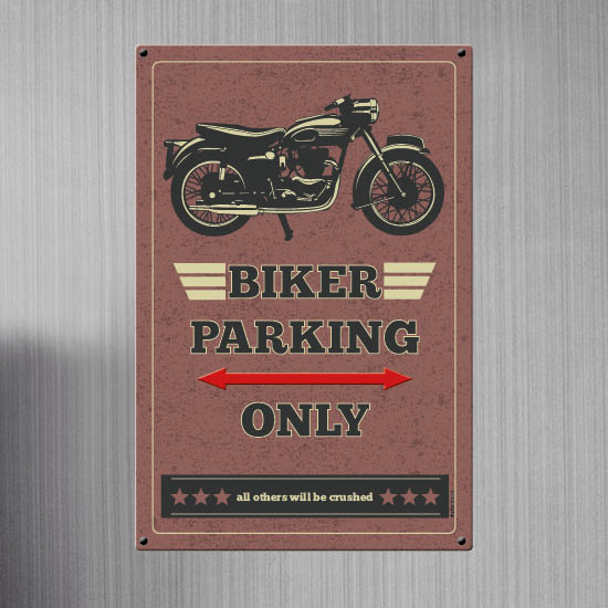 1059_Blechschild | Parkplatz nur für Biker