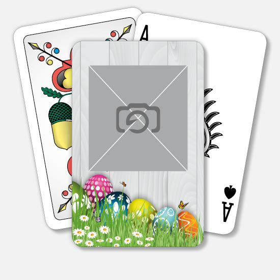Jasskarte, Spielkarten 1132 | Jasskarten bunte Ostereier im Gras