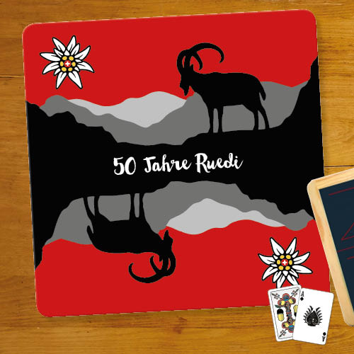 Jassteppich 1088 | Steinbock mit Edelweiss