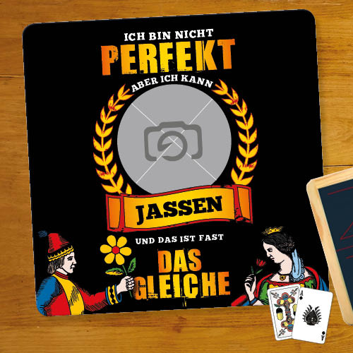 Fun-Jassteppich 1119 | Ich bin nicht perfekt