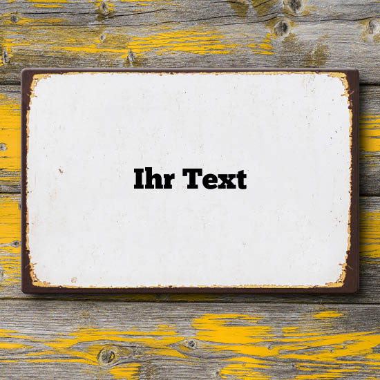 1067_Nostalgie-Blechschild | mit rostigem Rahmen und eigenem Text