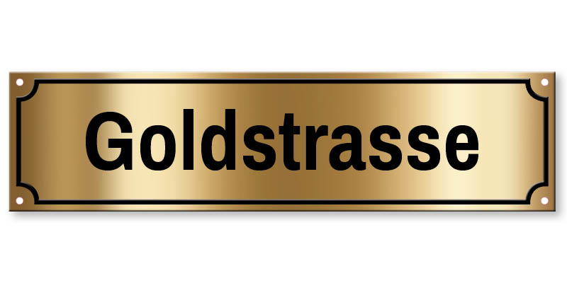 1008_Strassenschild Gold mit eigenem Namen