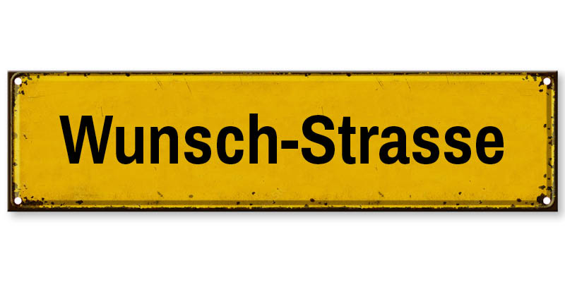 1018_Strassenschild Retro gelb mit eigenem Namen oder Text