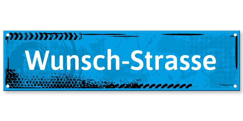 1021_Strassenschild Vintage blau mit eigenem Namen oder Text