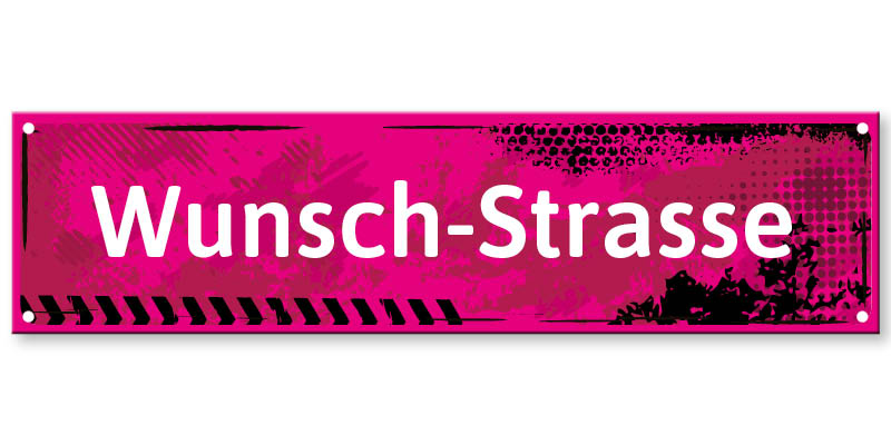 1022_Strassenschild Vintage magenta mit eigenem Namen oder Text