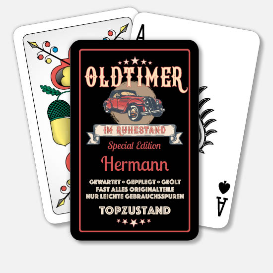 Jasskarten/Pokerkarten 1147 - Oldtimer im Ruhestand, personalisierbar