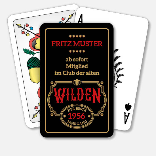 Jasskarten/Pokerkarten 1151 - Mitglied im Club der alten Wilden, personalisierbar