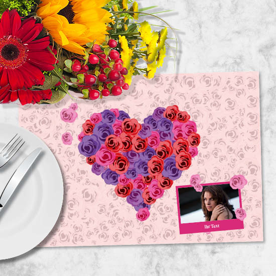 Tischset 1023 | Herz aus Blumen