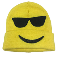 1003_Emoji-Strickmütze mit Sonnenbrille