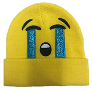 1004_Emoji-Strickmütze mit Tränen