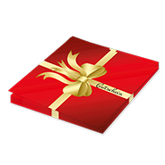 Geschenkgutschein mit Geschenkschlaufe, eigenem Text und Logo