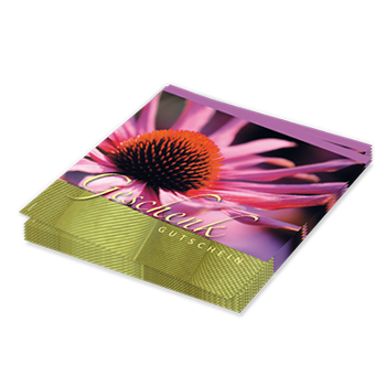 Geschenkgutschein PinkFlower mit eigenem Text und Logo