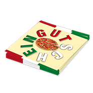 Pizzeria-Geschenkgutschein mit eigenem Text und Logo