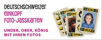 nostalgische Schweizer Einkopf FOTO-Jasskarten
