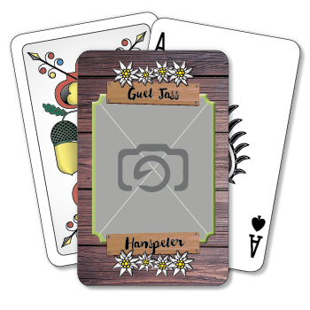 Jasskarte, Spielkarten 1114 | Rustikal mit Edelweiss