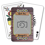 Jasskarte, Spielkarten 1114 | Rustikal mit Edelweiss