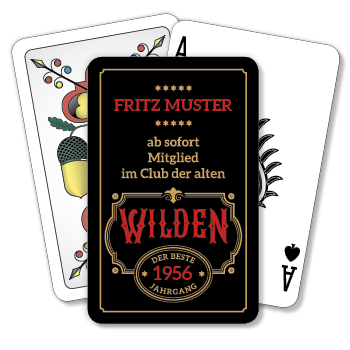 Jasskarten/Pokerkarten 1151 - Mitglied im Club der alten Wilden, personalisierbar