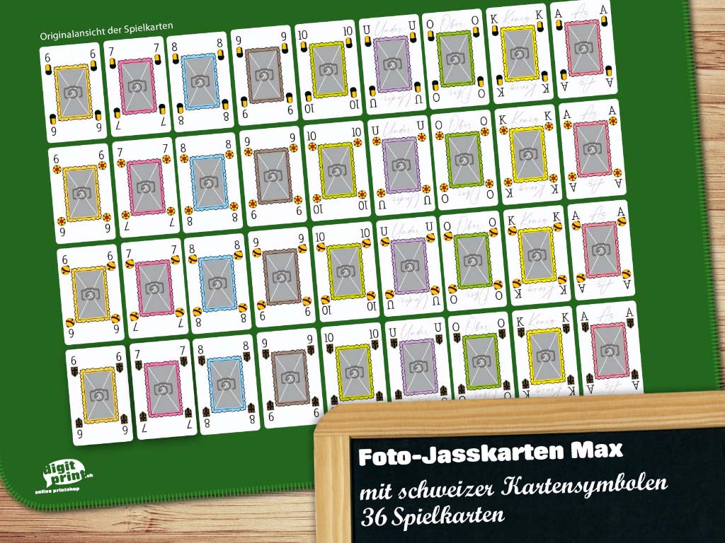 Französische Foto-Jasskarten Max mit eigenen Fotos