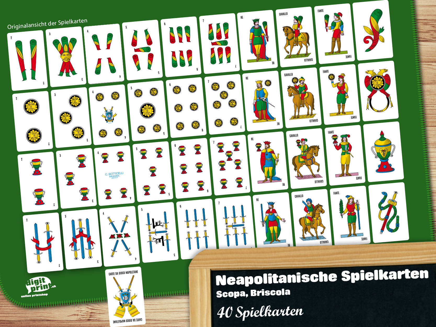 Neapolitanische Scopa Briscola Spielkarten