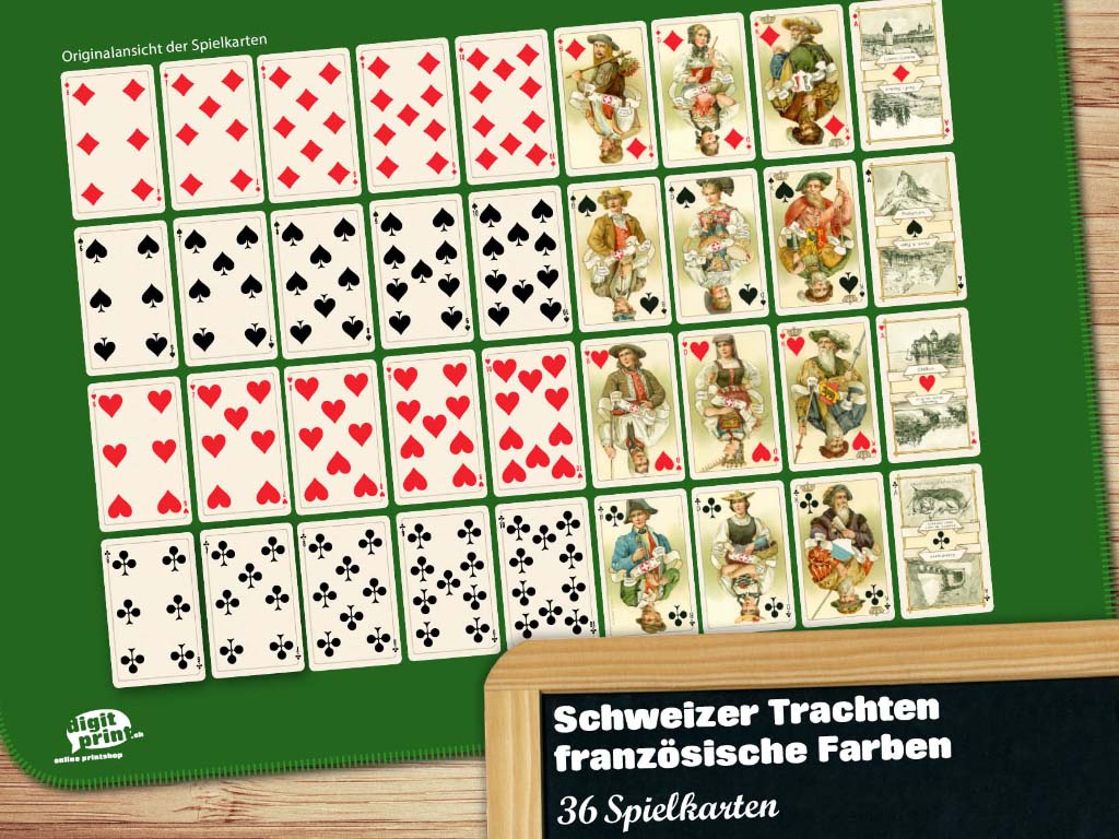 Übersicht Schweizer Trachten Spielkarten