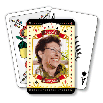 Klassische Jass- oder Pokerkarten mit eigenem Foto
