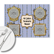 Tischset 1137 | Jägerlatein, mit blauem Edelweiss-Hintergrund