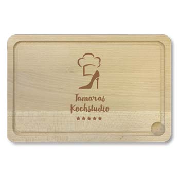 Holzschneidebrett individuell lasergraviert mit Ihrem Namen oder Text